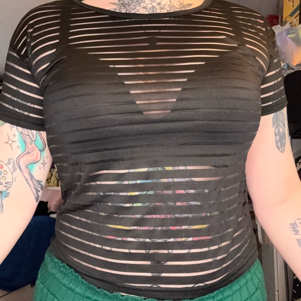 Sheer stripe top